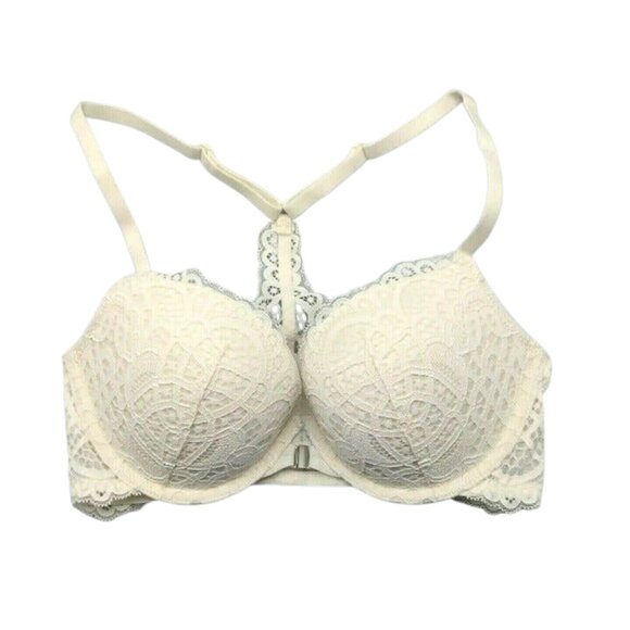Auden Women’s Bra 32C White Radiant Plunge Push Up Underwire NEW - Picture 2 of 10